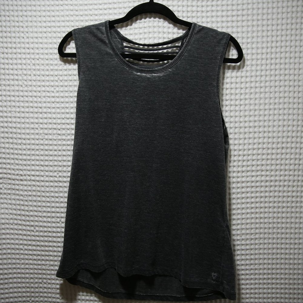 Grey Muscle Tank with String Back